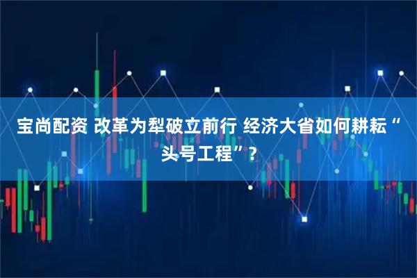 宝尚配资 改革为犁破立前行 经济大省如何耕耘“头号工程”？